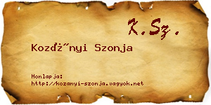 Kozányi Szonja névjegykártya
