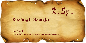 Kozányi Szonja névjegykártya
